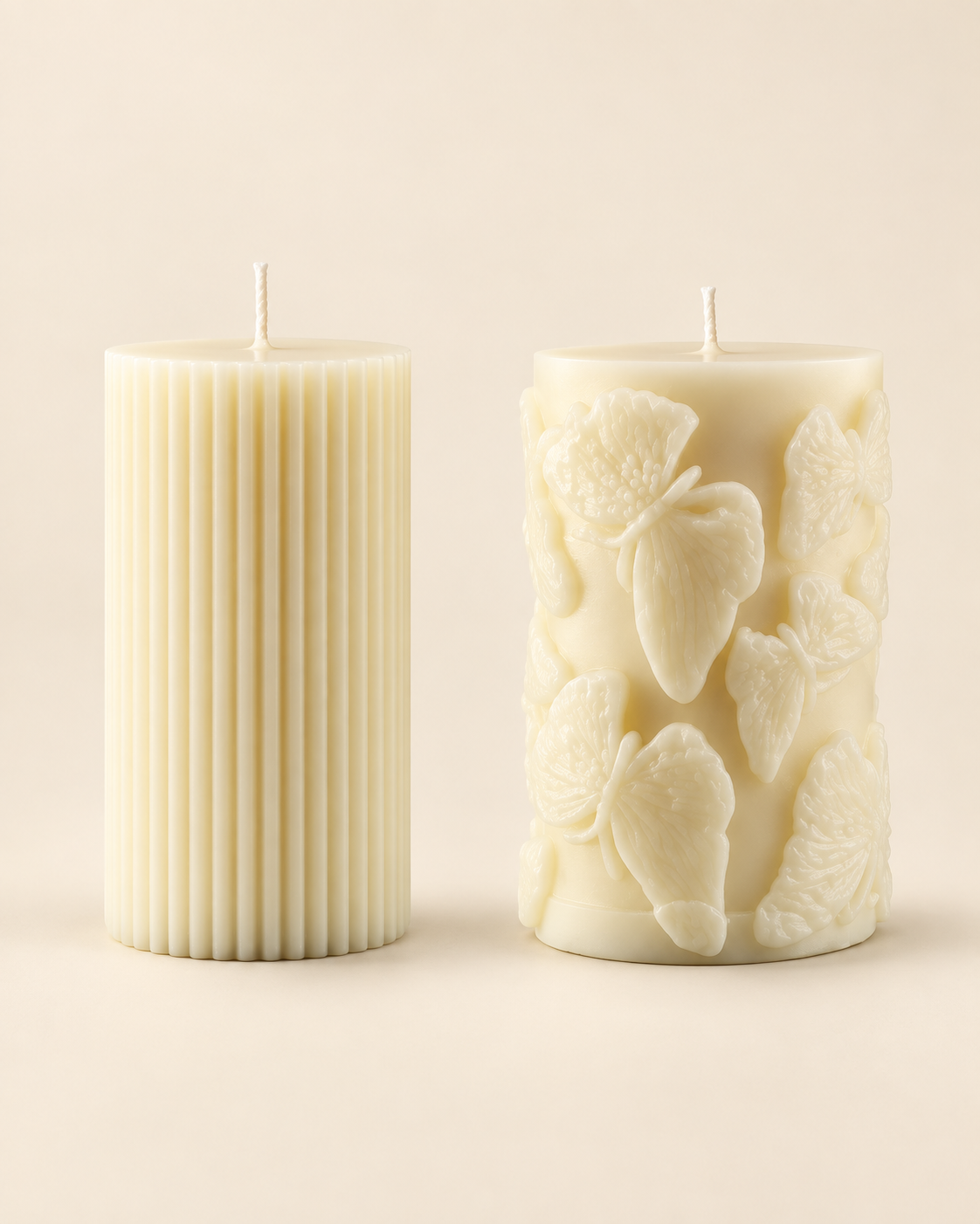 Basic Candle, botanical pillar duo, catalogue product view
