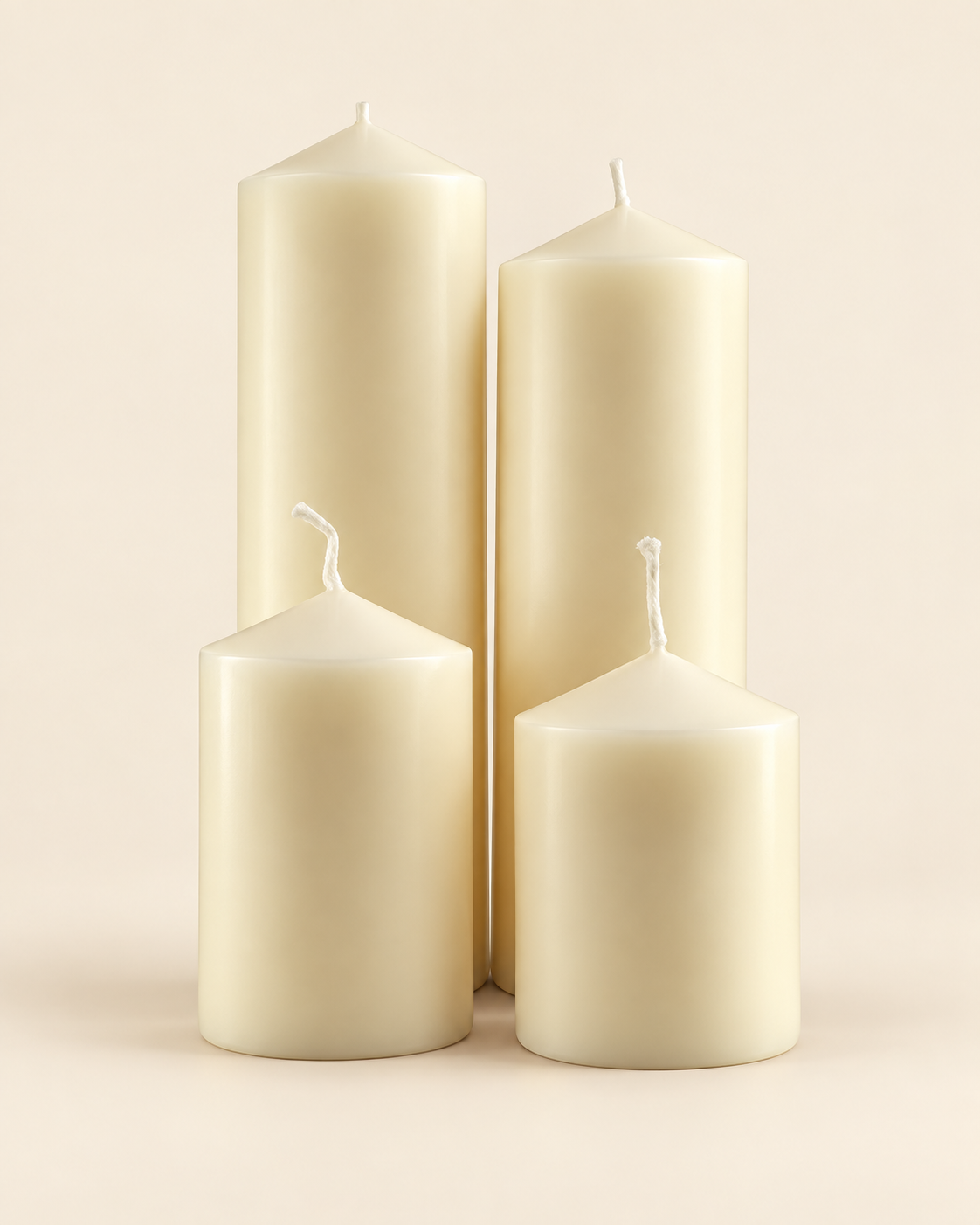 Basic Candle, pillar quartet, catalogue product view