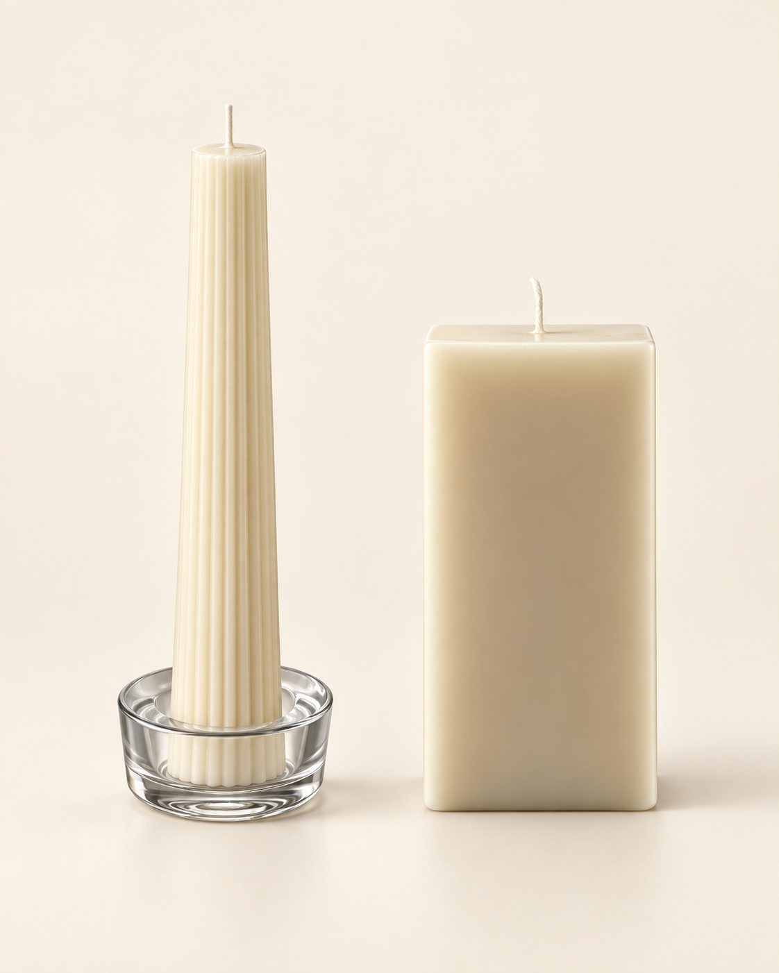Basic Candle, taper and rectangular duo, catalogue product view
